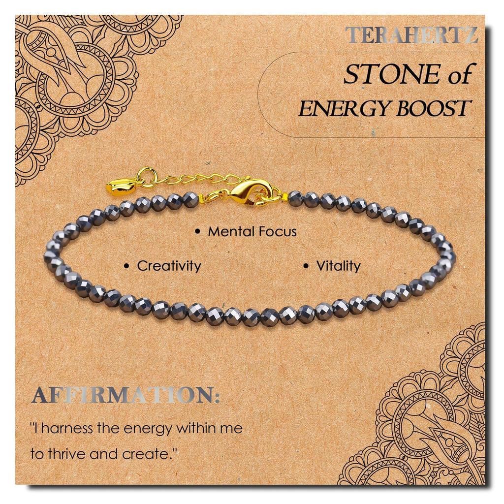 Natural chalcedony corner-cutting beads bracelet Adjustable gold chain incentive gift 3mm corner-cutting garnet bracelet