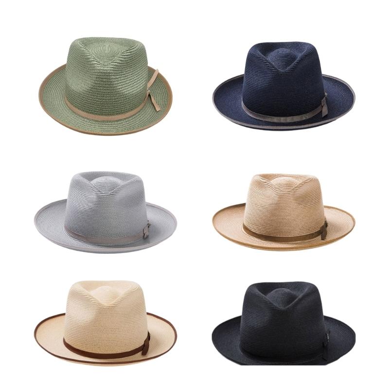 Adjustable Breathable Paper Braid Summer Dress Hat With Rolled Brims Bows Detail Colorful Party Hat for Women and Girls