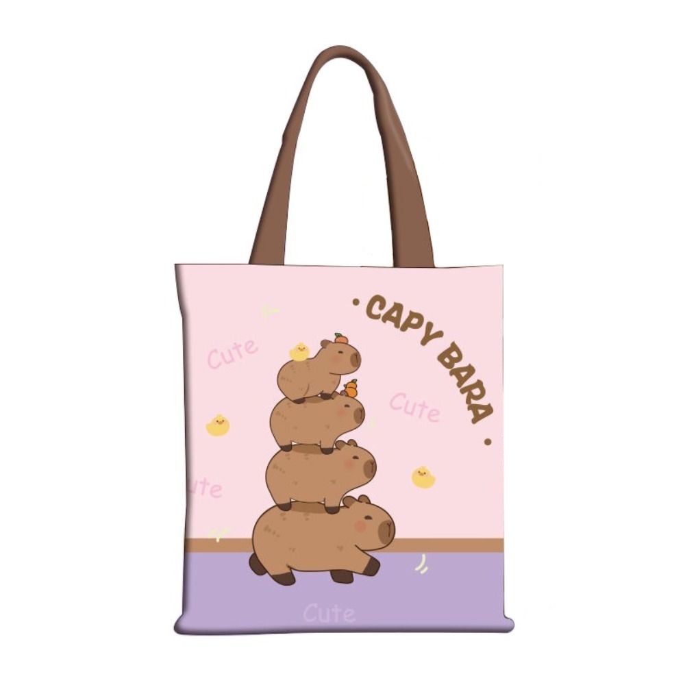 Tote Bag Cute Capybara Bags Canvas Large Capacity Capibara Handbag  Unisex