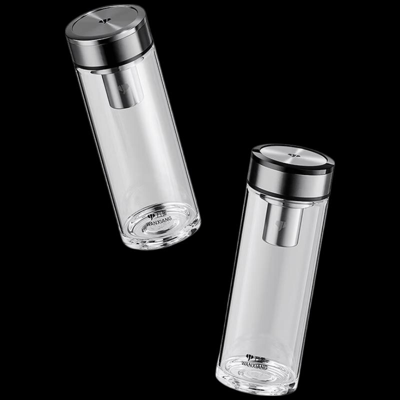 WANXIANG U49R Portable Glass Water Bottle with Filter