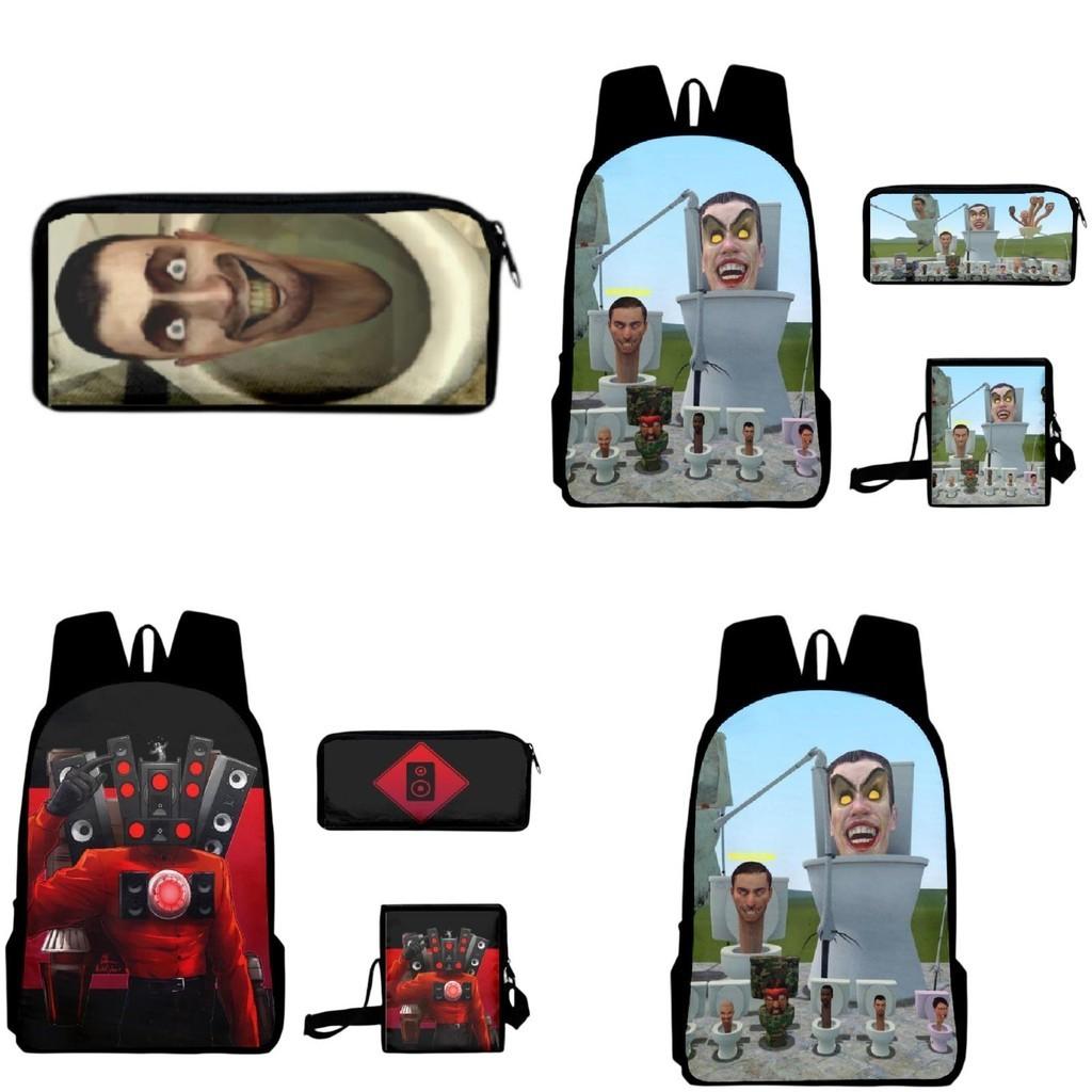Skibidi Toilet Prank Backpack Set Fun And Versatile, Multiple Colors And Sizes Available, Suitable For All Genders