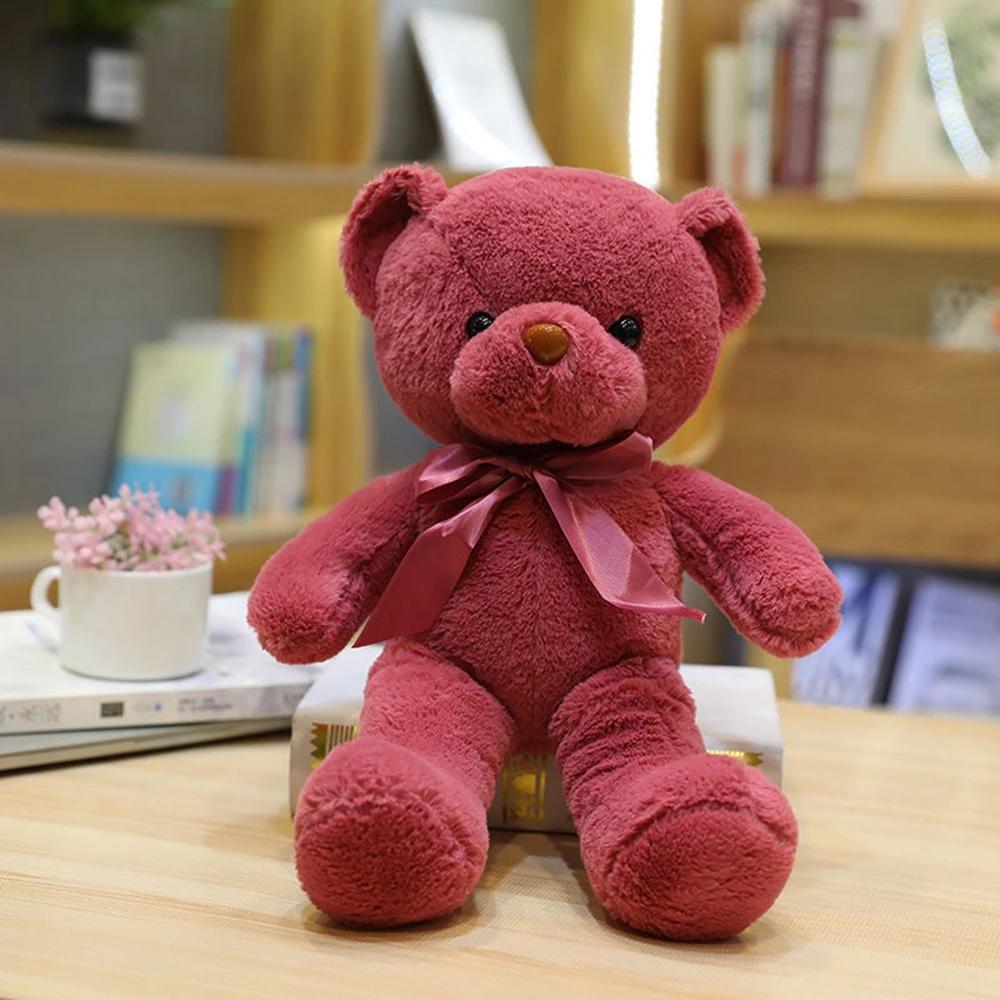 30CM Molti Colori Orsacchiotto Peluche Nuovo Carino Morbido Molti Colori Nastro Farfalla Festival Colore Solido Abbraccio Orsetto Bambola Compleanno