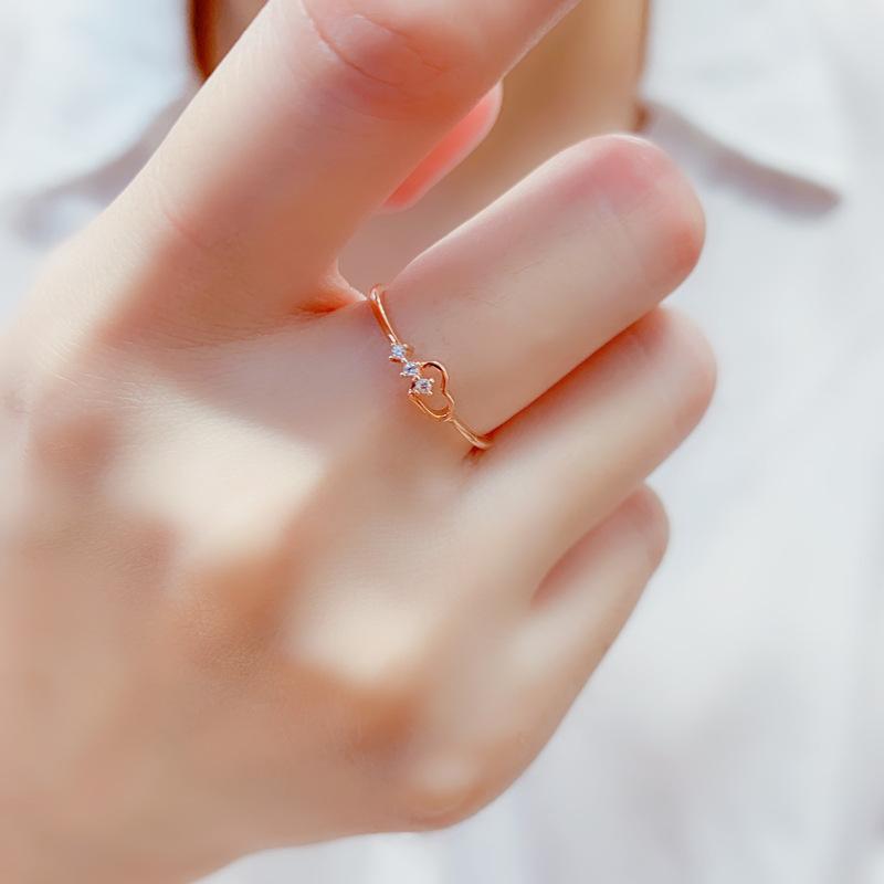 Color Gold Purple Gold Shining Love Ring Plated Rose Gold Simple Fashion Ring Live