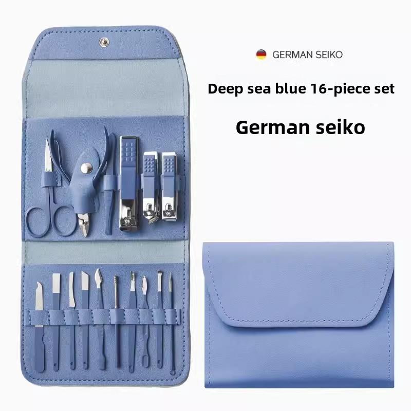 Premium 16-Piece Nail Grooming Kit for Home Stainless Steel Clippers Pedicure Set and Travel Case Included Manicure Set