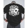 Poker Queen Summer Outdoor Sports and Casual Short-sleeved T-shirts, Men's Trendy Fashion Prints, Loose Base Shirts, Versatile Round Neck Tops