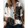 Womens Loose Fit Long Sleeve Cotton Linen Shirt With 3D Floral Print Casual Blouse 2025