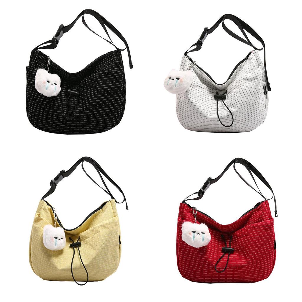 Nylon Large Capacity Water Dumpling Shape Shoulder Bag For Daily Use