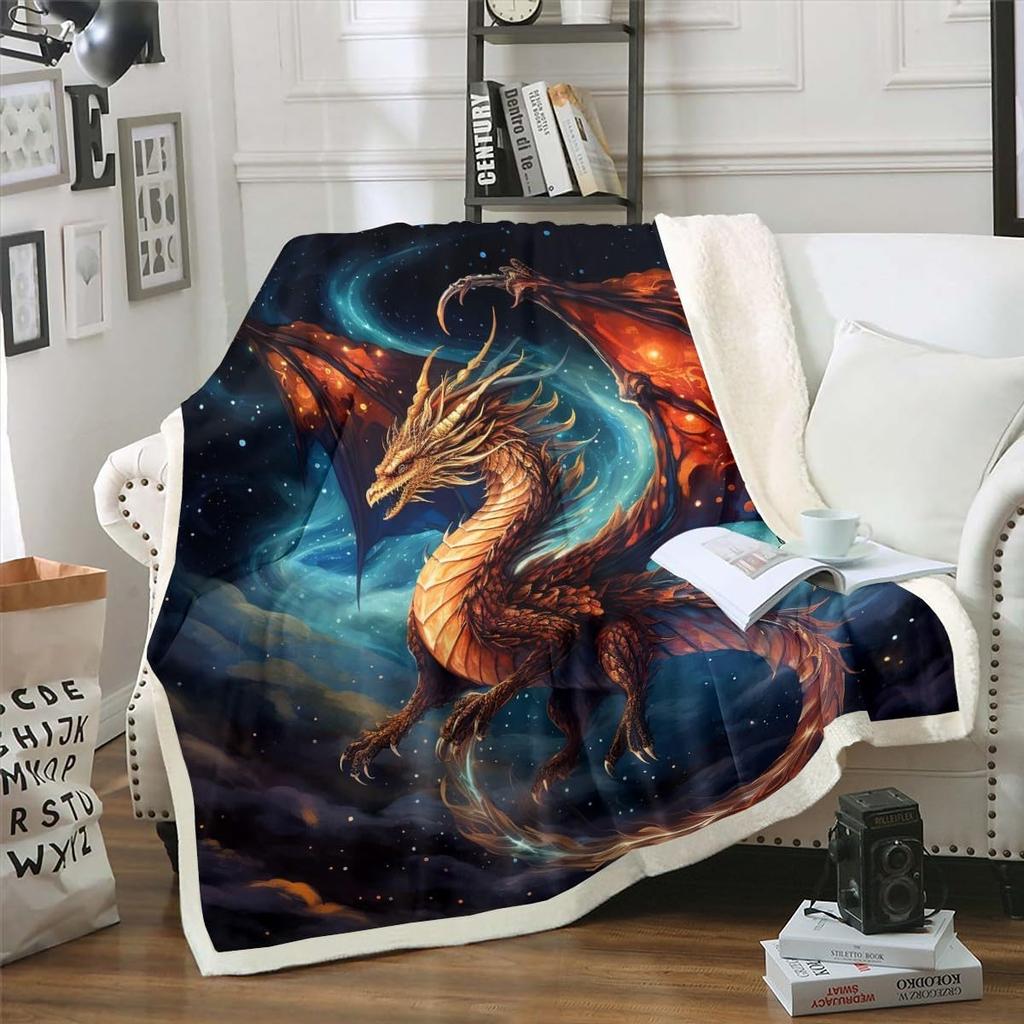Colorful Dinosaur Blanket Soft Fleece Throw Kids Room Decor Baby Gift Cartoon Animal Design Home Decoration