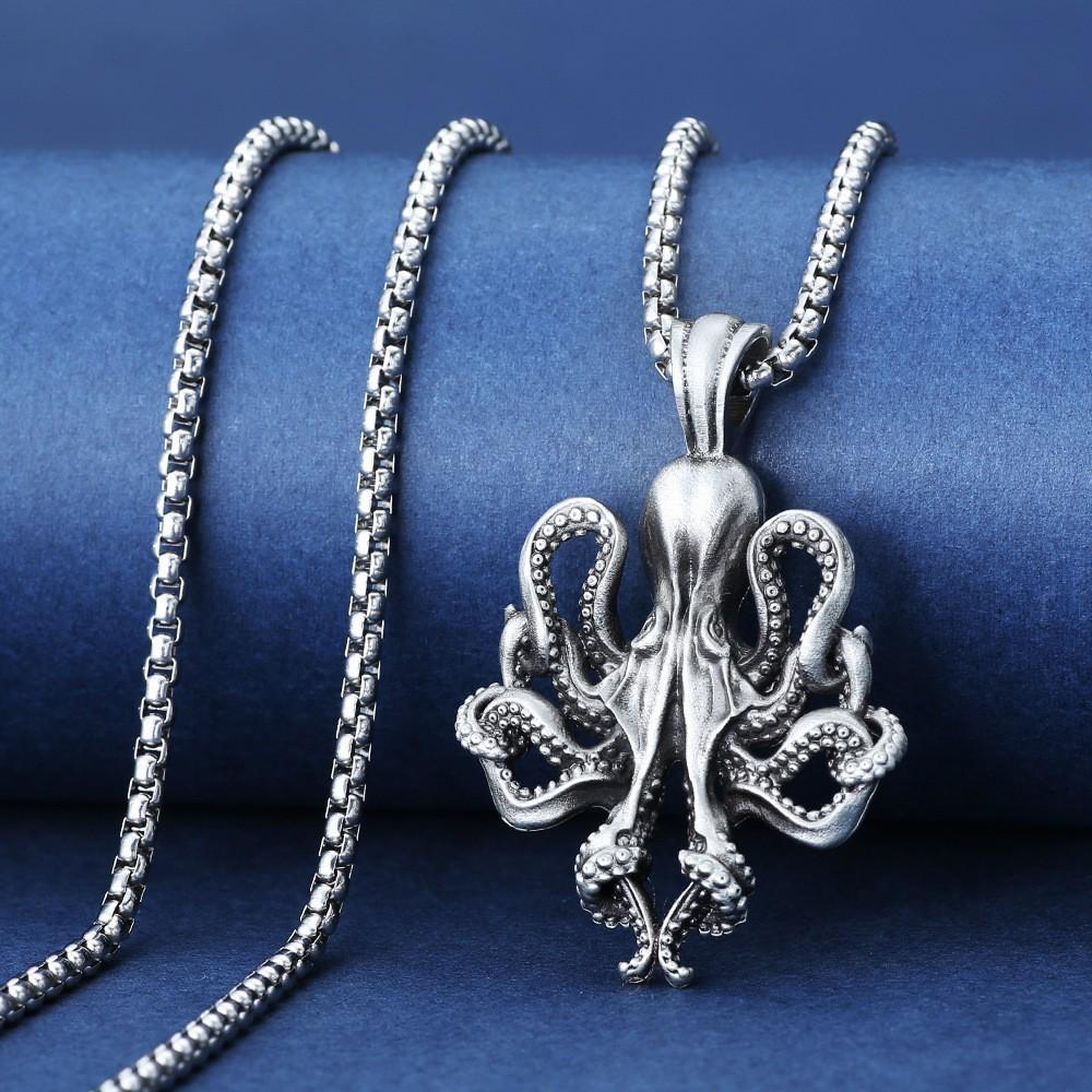 Retro Octopus Pendant Stainless Steel Necklace: Hip Hop European & American Style