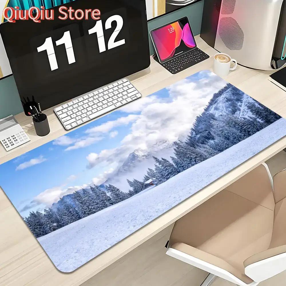Forest Snow Scene Mouse Pad Keyboard Mousepad large X mm Desk Mat PC Gamer Office Carpet Home Table pad