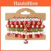 Seasonal Reindeer Snowflake Alloy Bracelet Set With Pearl Accents For All