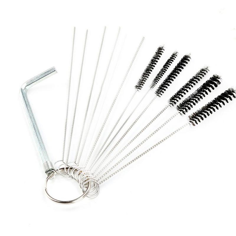 6/8/10 st Bil Motorcykel Universell Justeringsskruvmejsel för Förgasare Verktygssats Med Rengöringsnålar och Borstar för Förgasare