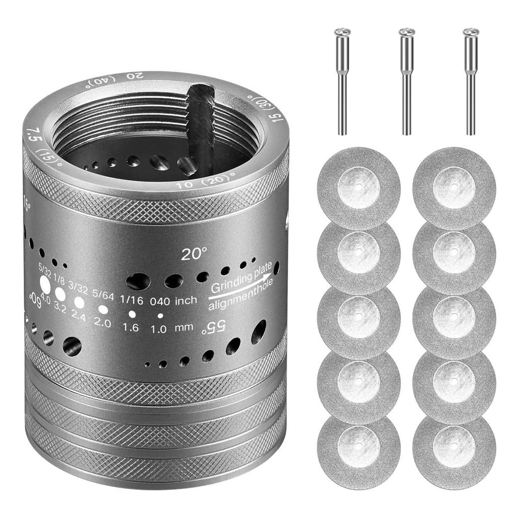 1PC Tungsten Electrode Sharpener Grinder Grinding Head TIG Welding Tools Set with 10pcs Grinding Dics and 3pcs Extension Rods