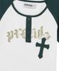 PRENDA Cross Applique Raglan Short Sleeve Ivory