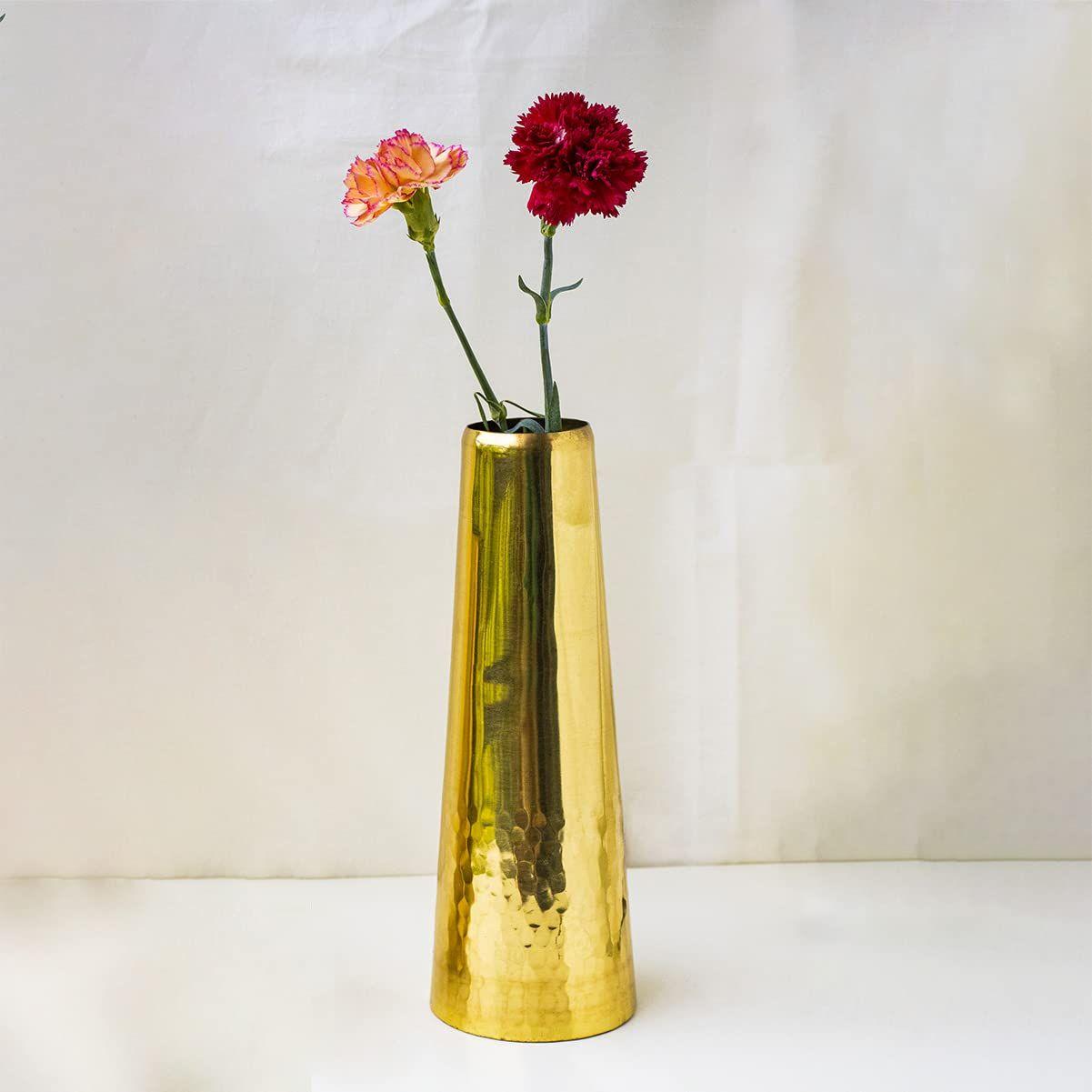 

Латунная ваза для цветов ручной работы, держатель, кованое дно, дизайн для античного винтажного декора гостиной