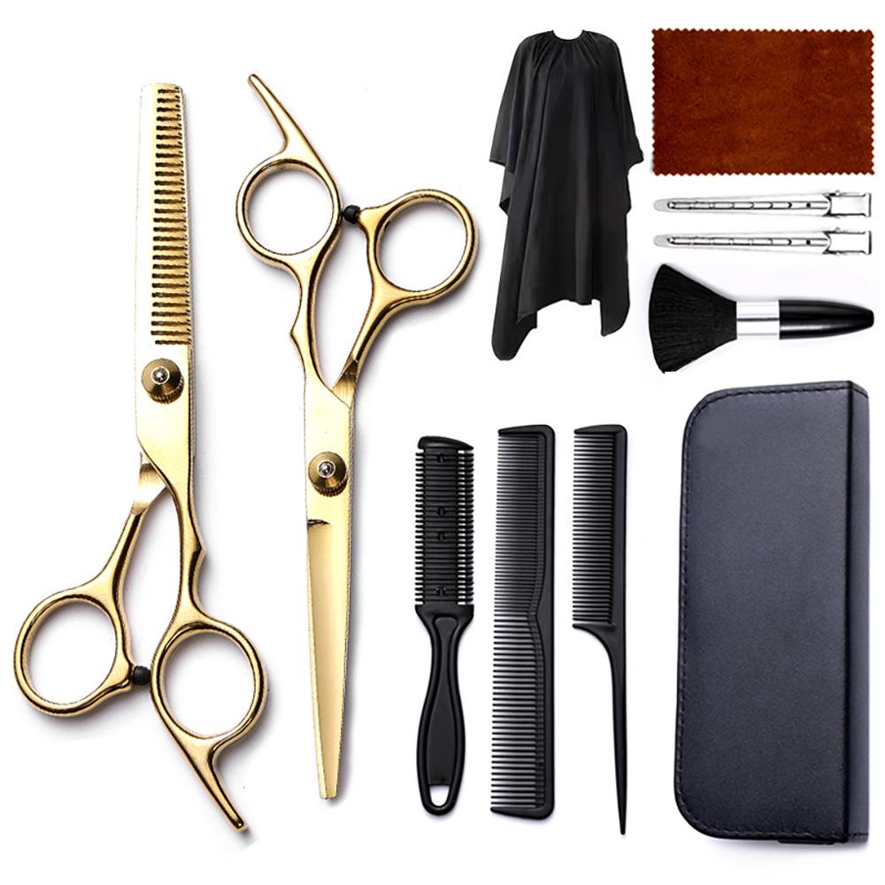 Hairdressing Scissors Set: Colored Straight-Tooth & Thinning Bangs Scissors for Professional Stylists