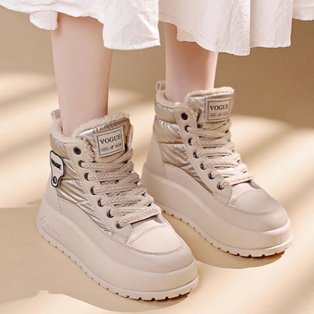 Platformní sněhule Dámské vysoké teplé sportovní boty Zimní s plyšovými bavlněnými botami Dámské tenisky Vysoké dámské boty