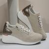Cestfini Damen Sneaker mit verstecktem Keilabsatz Schnürung Atmungsaktive Plateau Freizeitschuhe für den Alltag