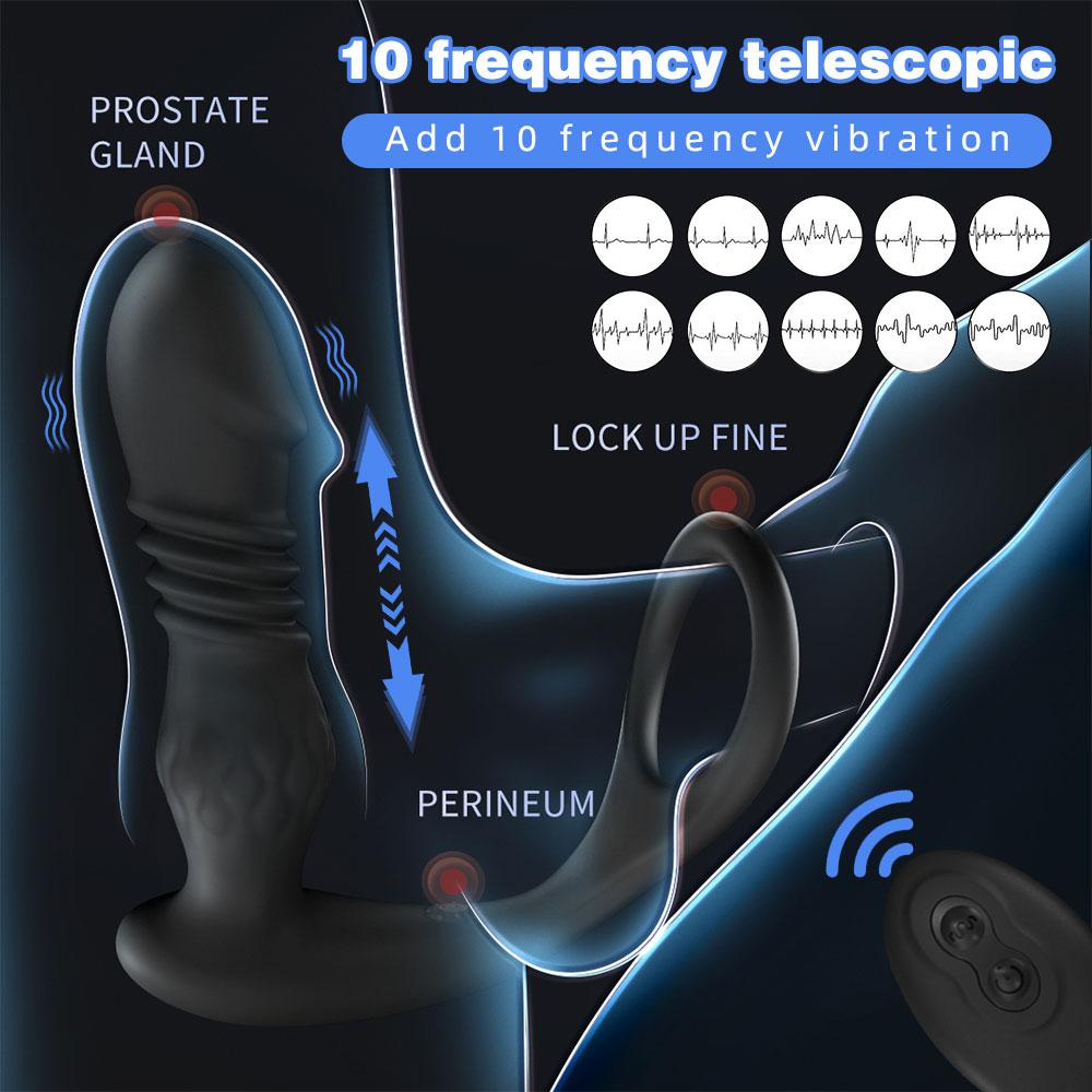 Fernbedienung Anal Plug Vibrator Prostata Massager Teleskop Dildo Verzögerung Ejakulation Penis Ring Sex Spielzeug für Paare
