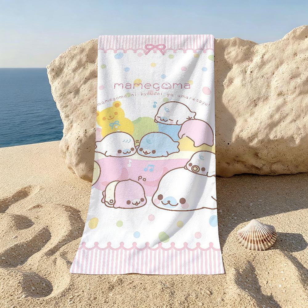 Cute cartoon M-Mamegoma Beach Towel For Beaches Yoga Studios Gyms Hot Springs Swimming Pools And Picnics