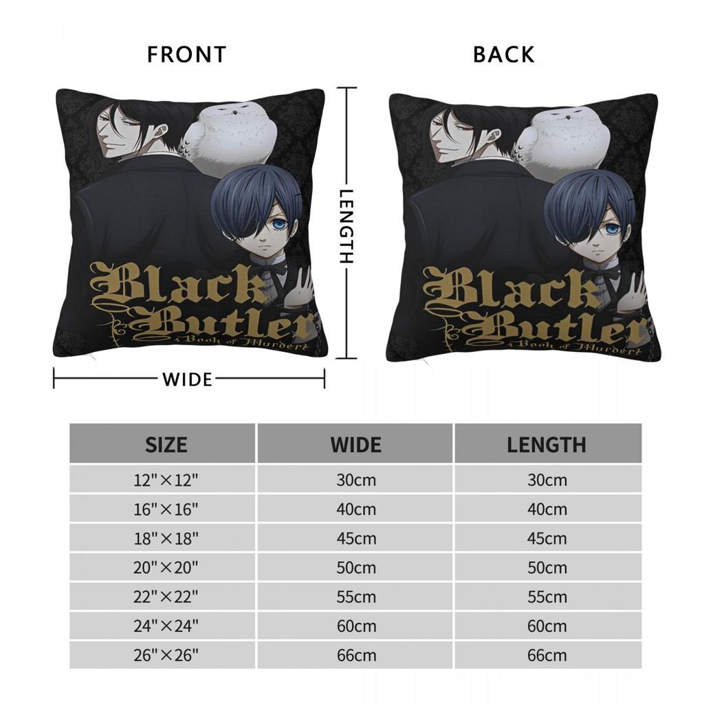 Decorazione Soggiorno Federa Cuscino Anime Black Butler Merch Copricuscini Quadrati Multimisura