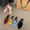 Low-heeled black bag head half slippers new spring casual versatile light mouth pointed temperament cool slippers women