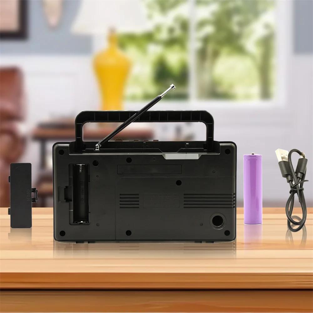 High Quality Retro Portable Radio USB TF AM FM SW Multiband Vintage Home Card Radio Bluetooth Speaker With Light Rechargeable DC