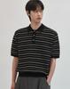 WORK ON BODY OFF Ritme Semi-Overfit Cotton Collared Short Sleeve Knit [Black]