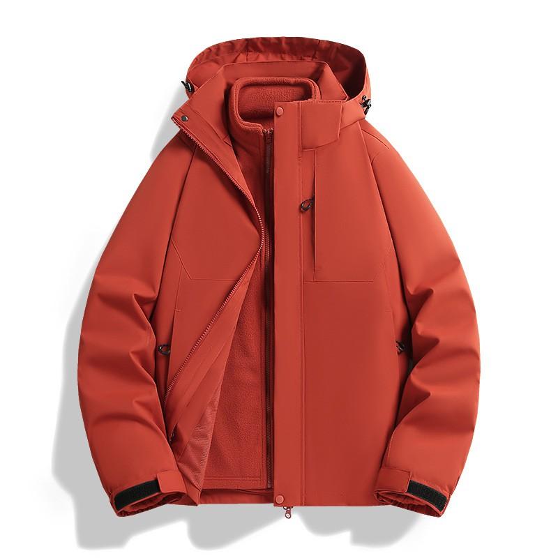 Mens Winter 3-in-1 Waterproof Windproof Hiking Jacket With Removable Fleece Liner Outdoor Mountaineering