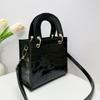 New Bright Candy Color Crocodile Pattern Square Bag Fashionable Versatile Plaid Handbag Single Shoulder Oblique Span Bag Trendy