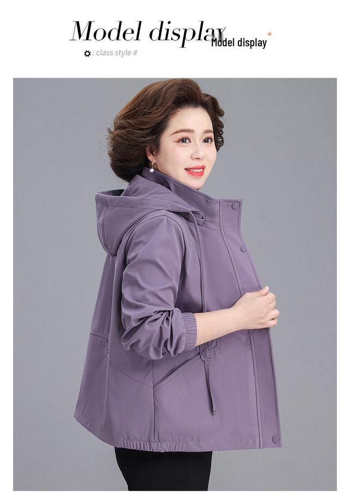 Mother's Day Spring Windbreaker Jacket for Middle-aged Women