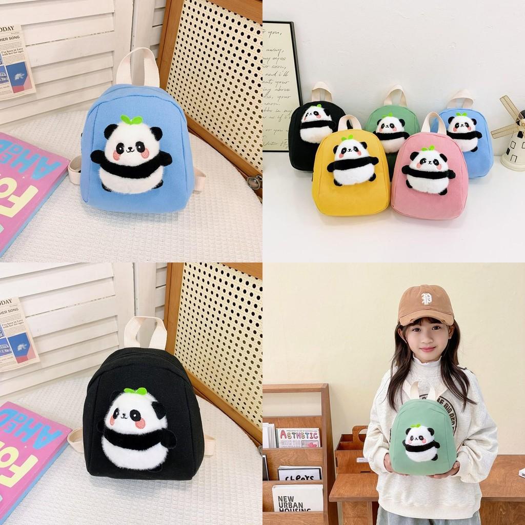 Adorabile Zaino Peluche Panda Cartone Animato Per Bambini Con Materiale In Tela Traspirante
