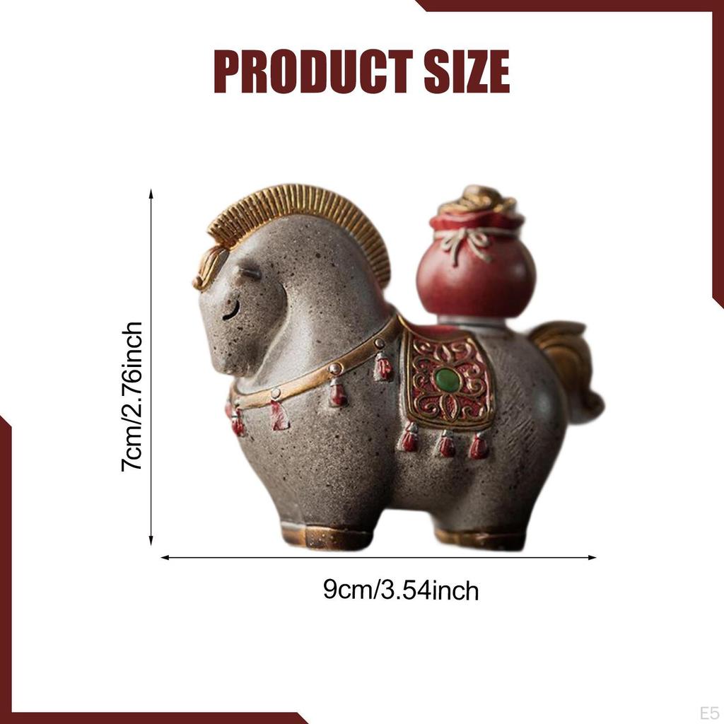 Pferdefigur Tierskulptur Harz Niedliche Verzierung Schreibtischdekoration Chinesisches Feng Shui