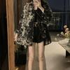 Summer Women's Long Sleeve Shirts Loose Tie Dye Gothic Streetwear All-match Casual Tops Students Blouses Vintage Spring