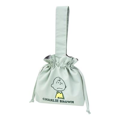 Marimo Craft Drawstring Tote Bag with Appliqué Embroidery, Charlie Brown SPZ-3954