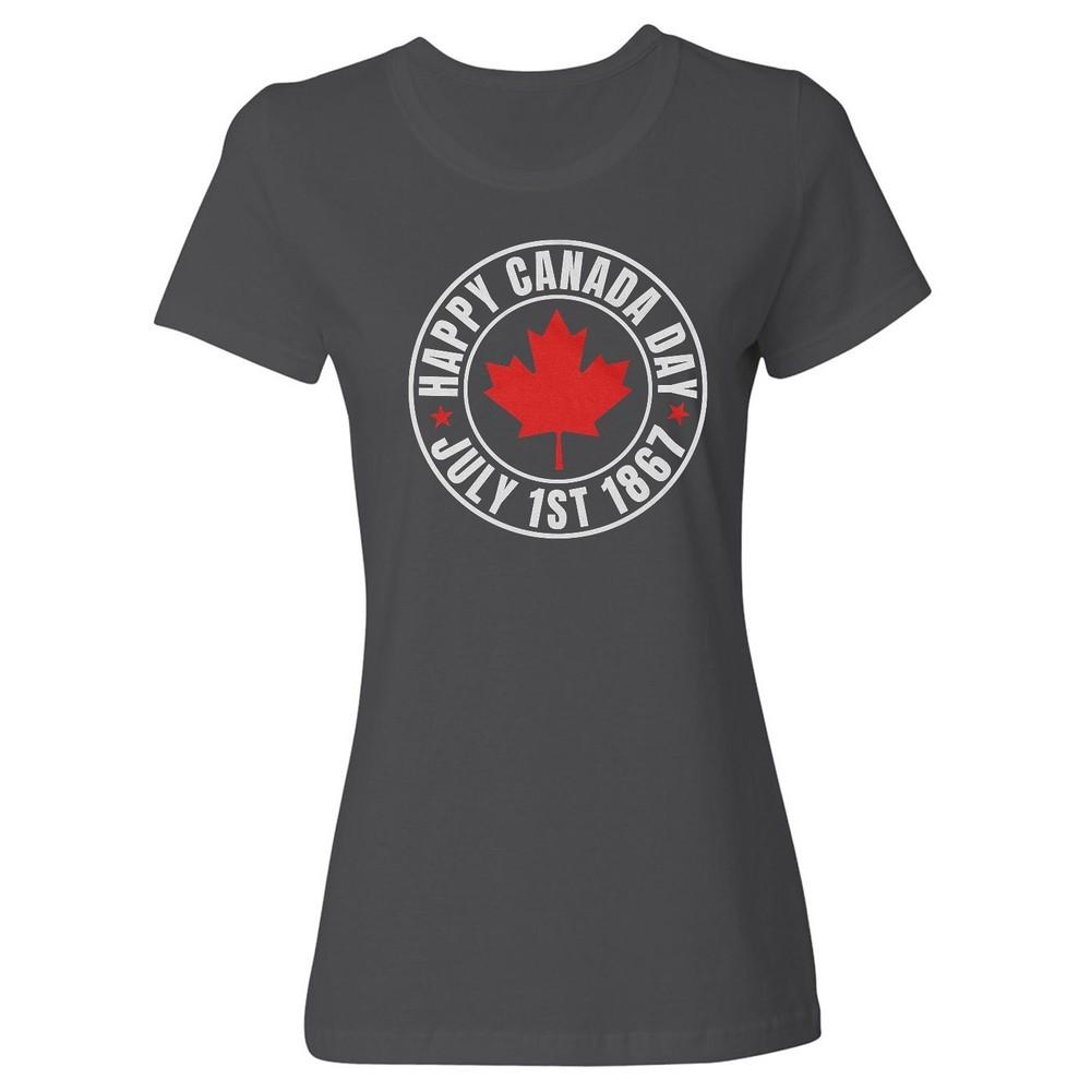 Happy Canada Day - July 1st 1867 Maple Leaf Logo Ladies  Crewneck T-Shirt Unisex T-Shirt XXXXL