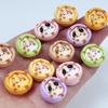 10/100PC Resin Egg Tart DIY 3D Fake Food Miniatures Figurine Craft Flatback Dollhouse Decoration Scrapbook Keychain  Accessories