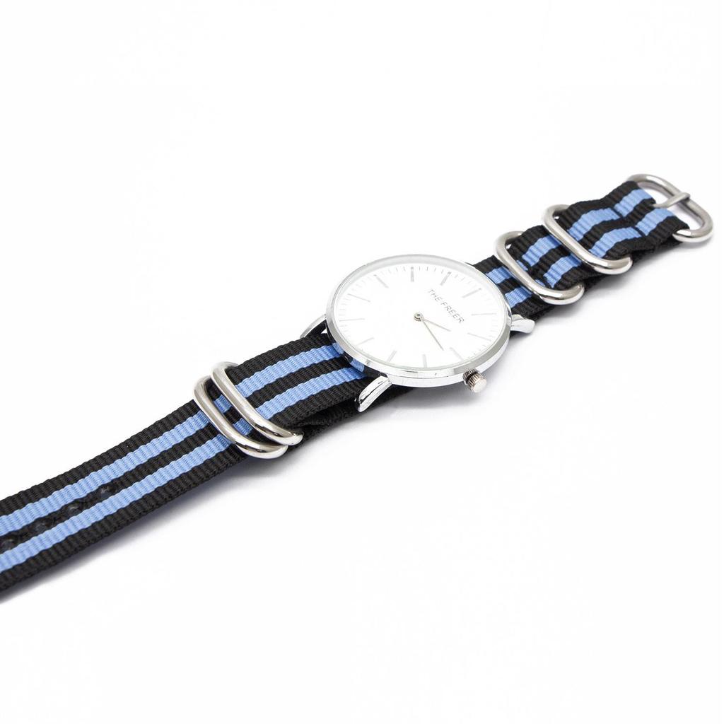 Silver Smooth Oval Buckle Nylon Watch Strap - Waterproof E-commerce Source Watch Band