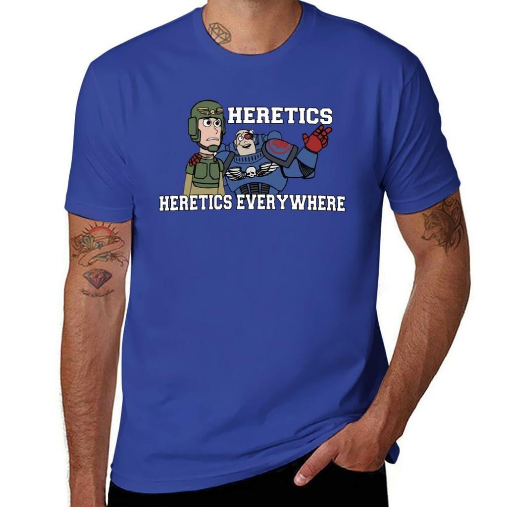 Heretics, Heretics Everywhere!! 40k Print T-Shirt New Edition Sublime Mens Graphic T-shirts Big and Tall