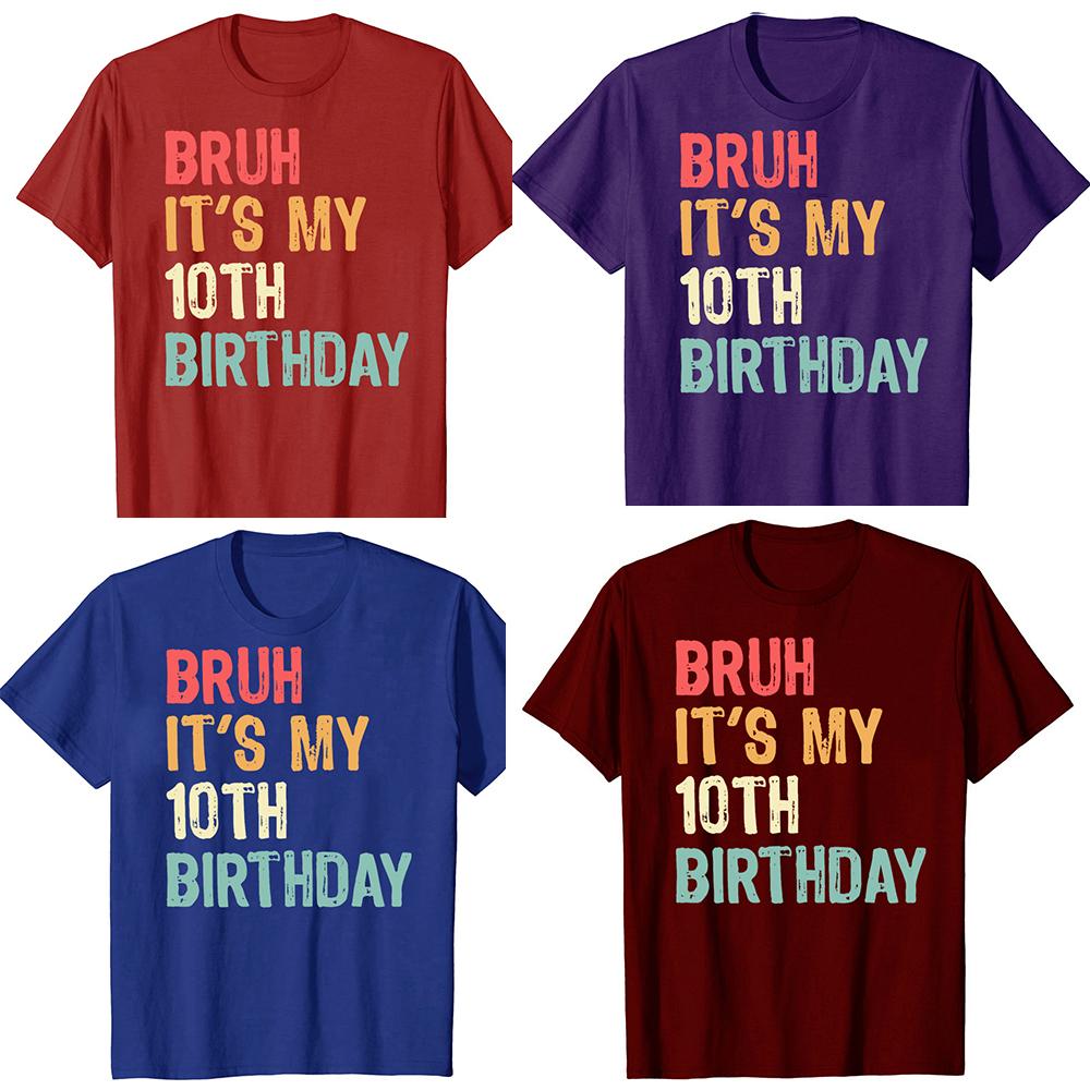 Funny It's My 10th Birthday Retro 10 Years Old Graphic T Shirt Men Humor Streetwear Tee Shirt Short Sleeve Unisex Loose Clothing