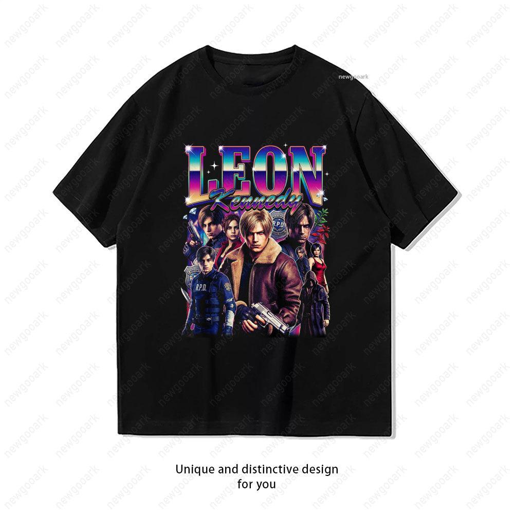 Leon Scott Kennedy Retro Tshirt Women Unisex Casual Cotton Graphic T Shirts Creative Streetwear Camisetas Tops Tee Shortsleev