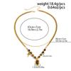 Maillard Style Tiger Eye Stone Pendant Y-shaped Thin Chain Sweater Necklace Women's Fashion Adjustable Rope Chain Daily Jewelry
