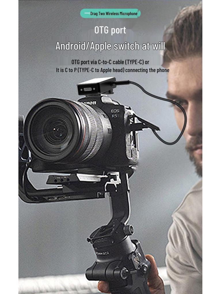 Cross-border Wireless Clip-on Microphone: Ultra-long Battery, Dual Connection, Charging Case for Mobile Recording
