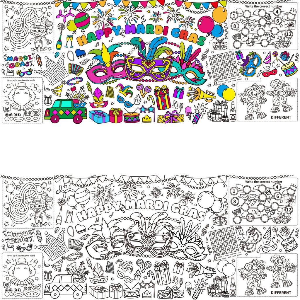 Décoration de Fête Affiche à Colorier Puzzle DIY Rouleau Graffitis Lapins Décoration de Carnaval