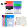 Clear Storage Pouch 11 Hole Expanding File Pockets, Reusable PP Document Sleeves, Transparent Snap Button Envelope Waterproof Organizer Bag