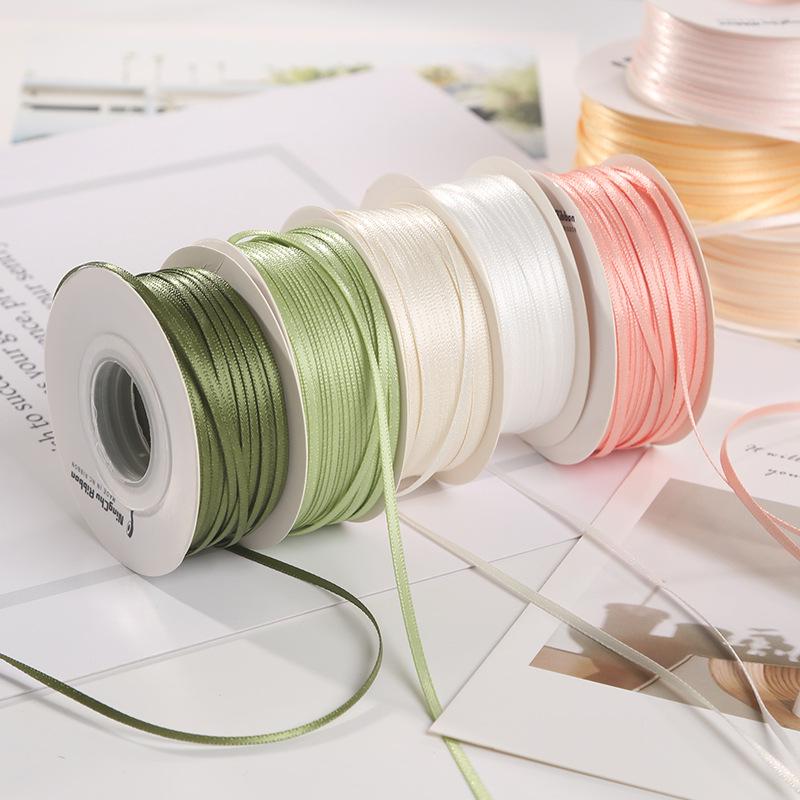 2mm Double-Sided Satin Ribbon Bookmark for Wedding Bows and Gift Wrapping