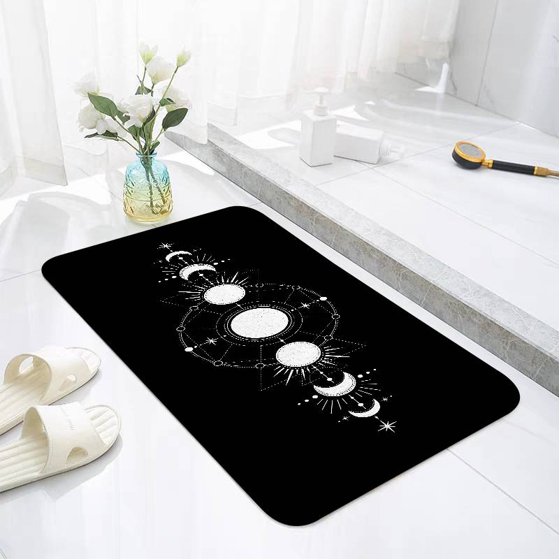 Moon Phases Light Floor Mats Home Laundry Rug Carpet For Living Room Decor Lounge Area Anti-slip Foot Mat Entrance Doormat