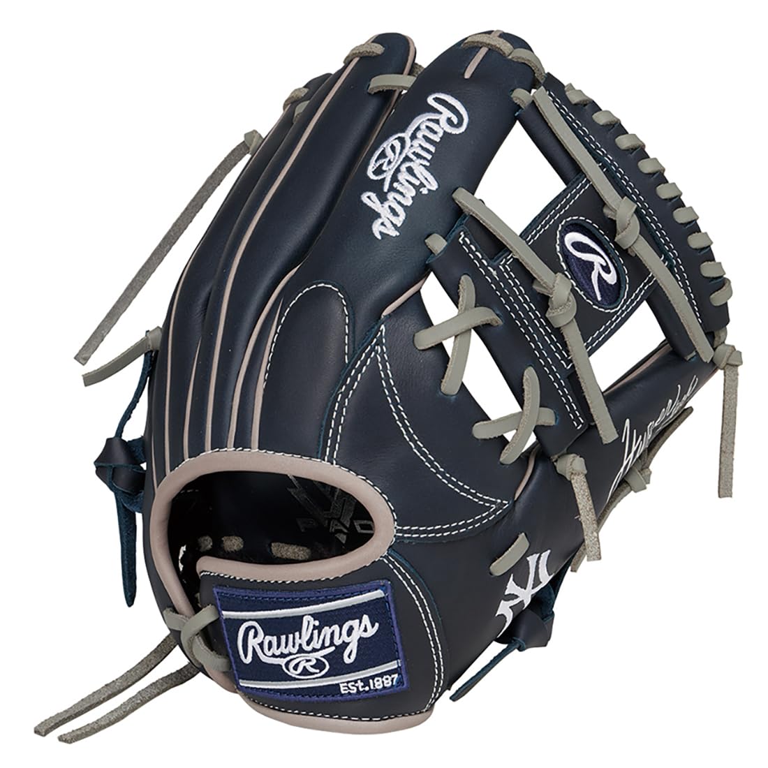 Rawlings Junior Softball Yankees HYPER TECH MLB TEAM Size L Glove, (GJ5HTMN6L), (Right-Handed Thrower, Left-Handed)