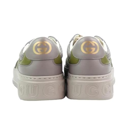 Gucci Chunky B Leather Casual Sneakers Men's White Green 700641 UPG90 1282