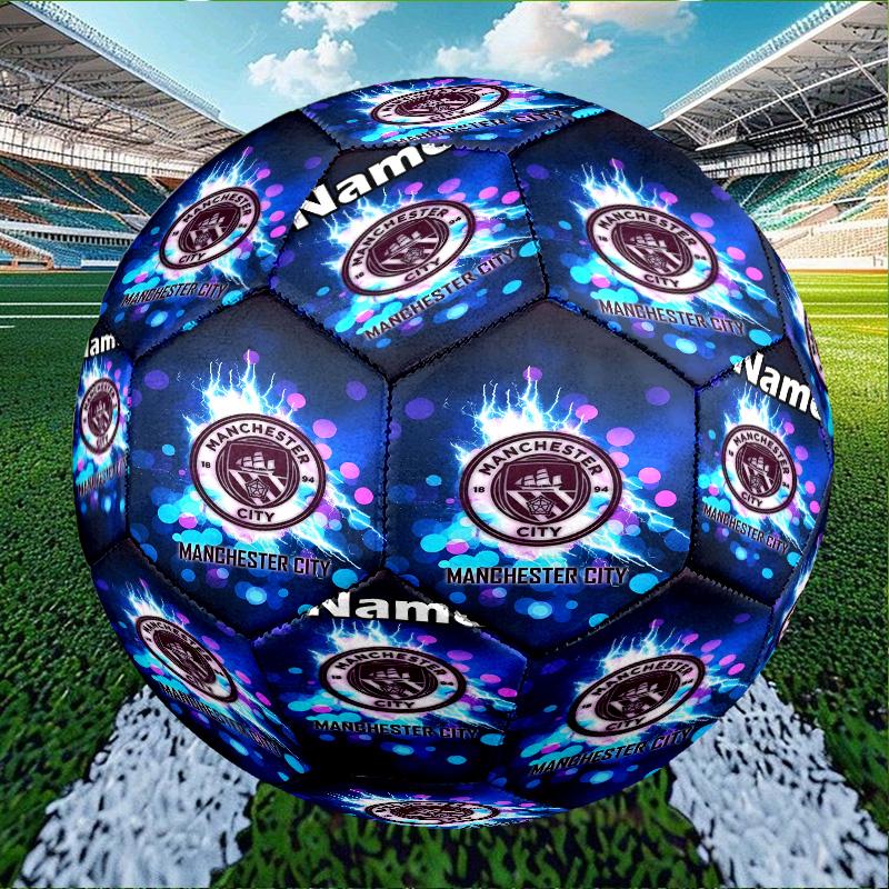Individueller Name Personalisierter Manchester City FC-A Druck Größe 5 Fußball Training & Spiel Fußball, für Team, Kicken, Geschenk für Fußball-Enthusiasten